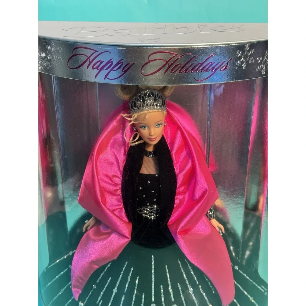Brand New Vintage‎ 1998 Happy Holidays Barbie Collectible Pink Black Rare